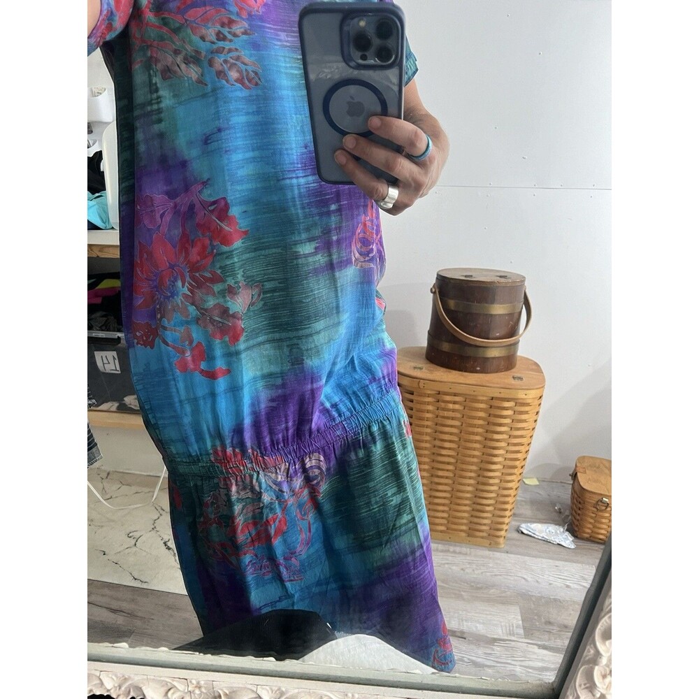 Tropical Tantrum Dress Women's Dress S/M Hawaiian Batik Drop Waist